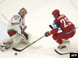 Sergei Fedorov in a match against Belarus in 2010