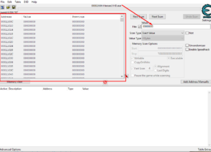 Changing the game data through memory cells