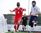 The Russian team in mini-football 5x5 class B1 (totally blind athletes) tied with the UK team in the third match of the European Championship in Italy