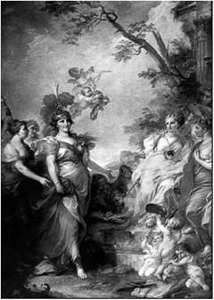 S. Torelli. Catherine II in the image of Minerva, the patroness of the arts. 1771, timing