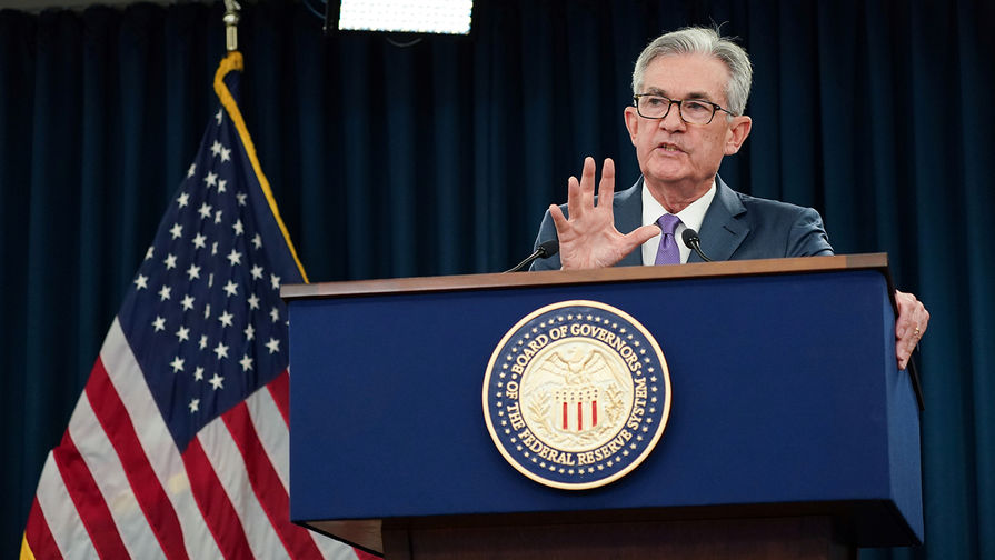 US Federal Reserve Chairman Jerome Powell during a press conference in Washington, D.C., July 2019